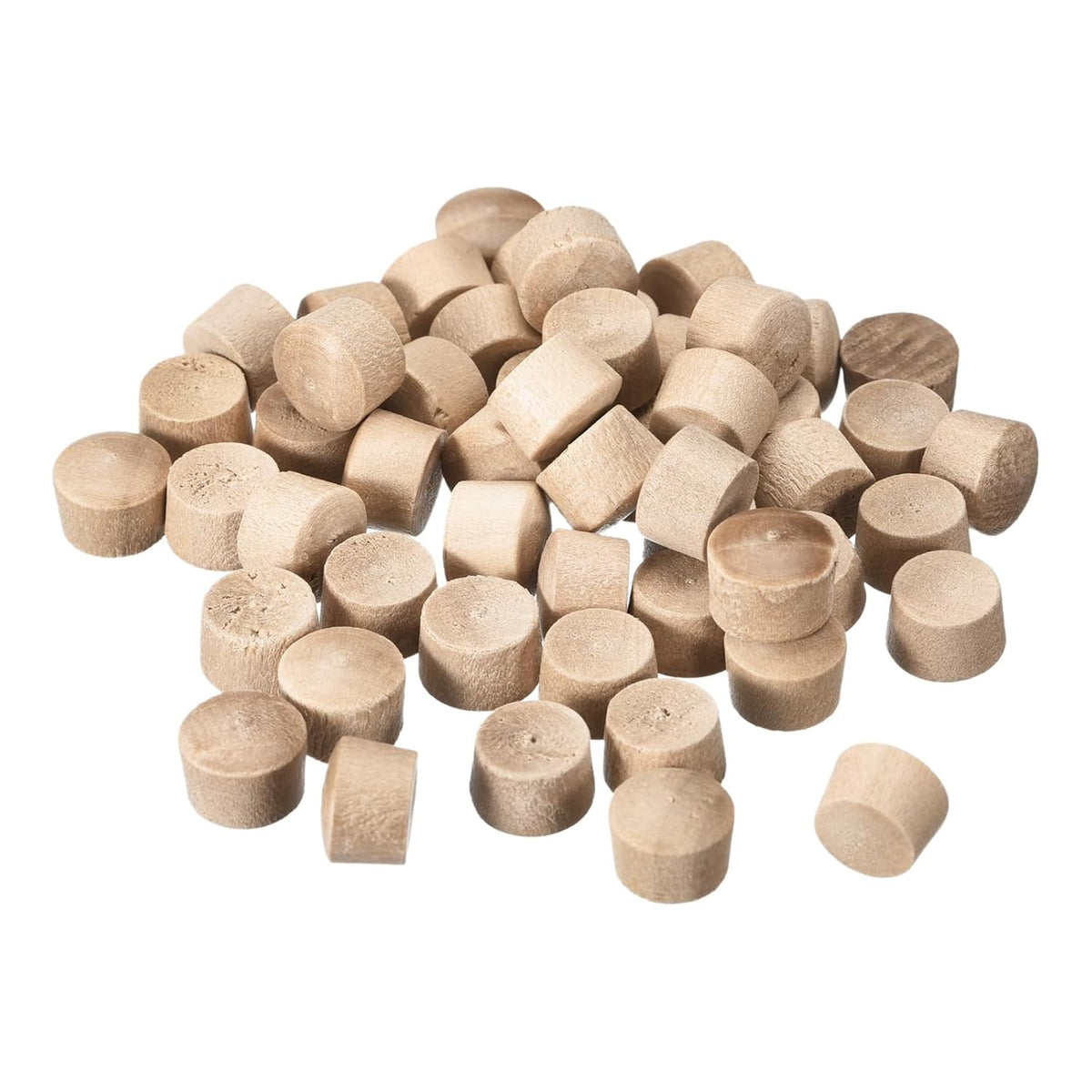 100Pcs Wood Button Top Plugs, 13/32 Inch Round Head Wood Plugs Screw Hole Covers Wooden Screw Plugs for Furniture Tables Chairs