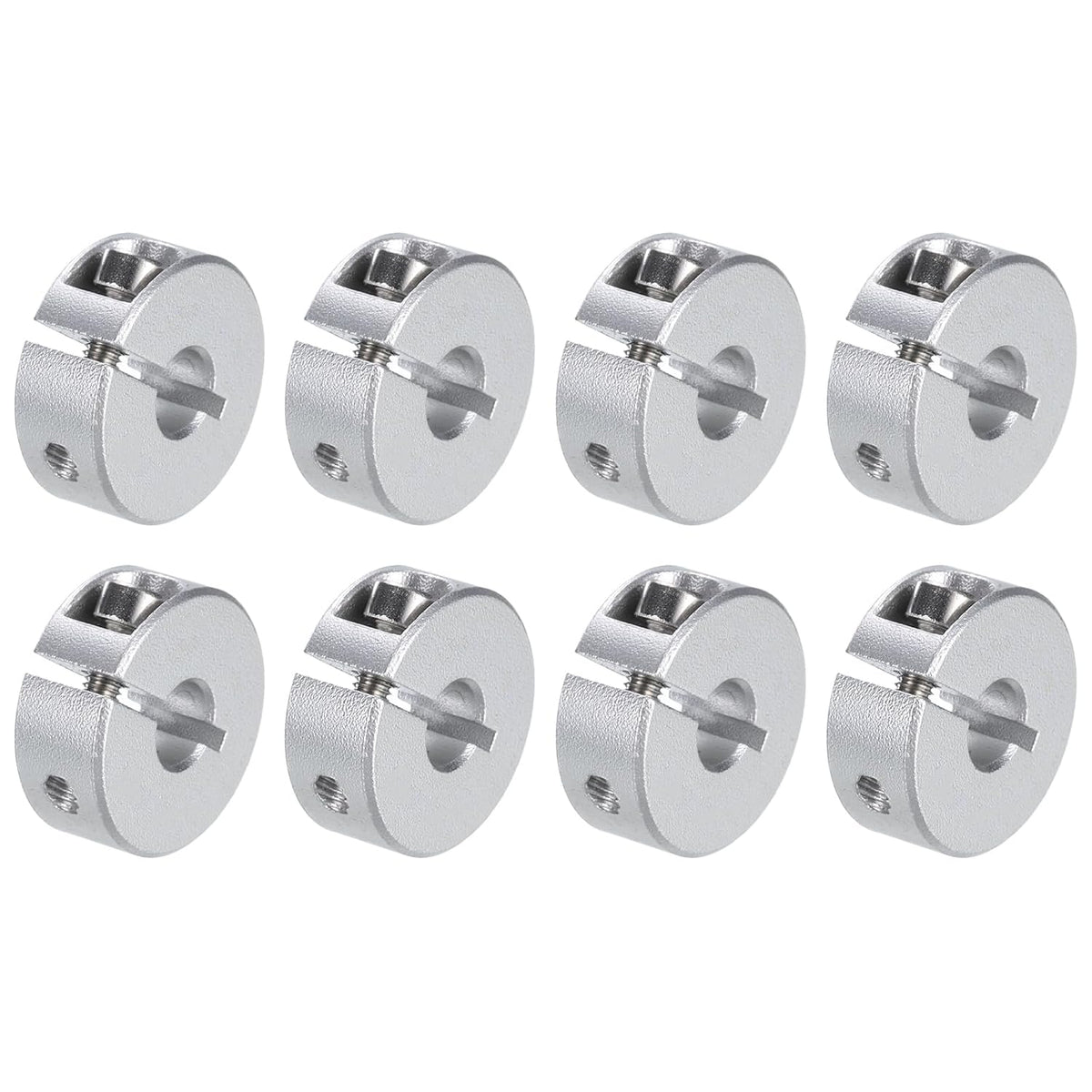 8pcs Single Split Clamp-On Shaft Collar 6mm Bore One-Piece Clamping Collar, 20mm OD, 8mm Thickness, Aluminum Alloy Set Screw Split Collar Clamp