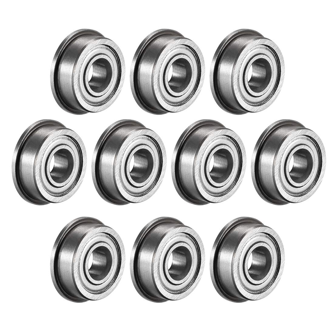 F605ZZ Flanged Ball Bearing 5x14x5mm Double Metal Shielded (GCr15) Chrome Steel Flange Rip Bearings 10pcs