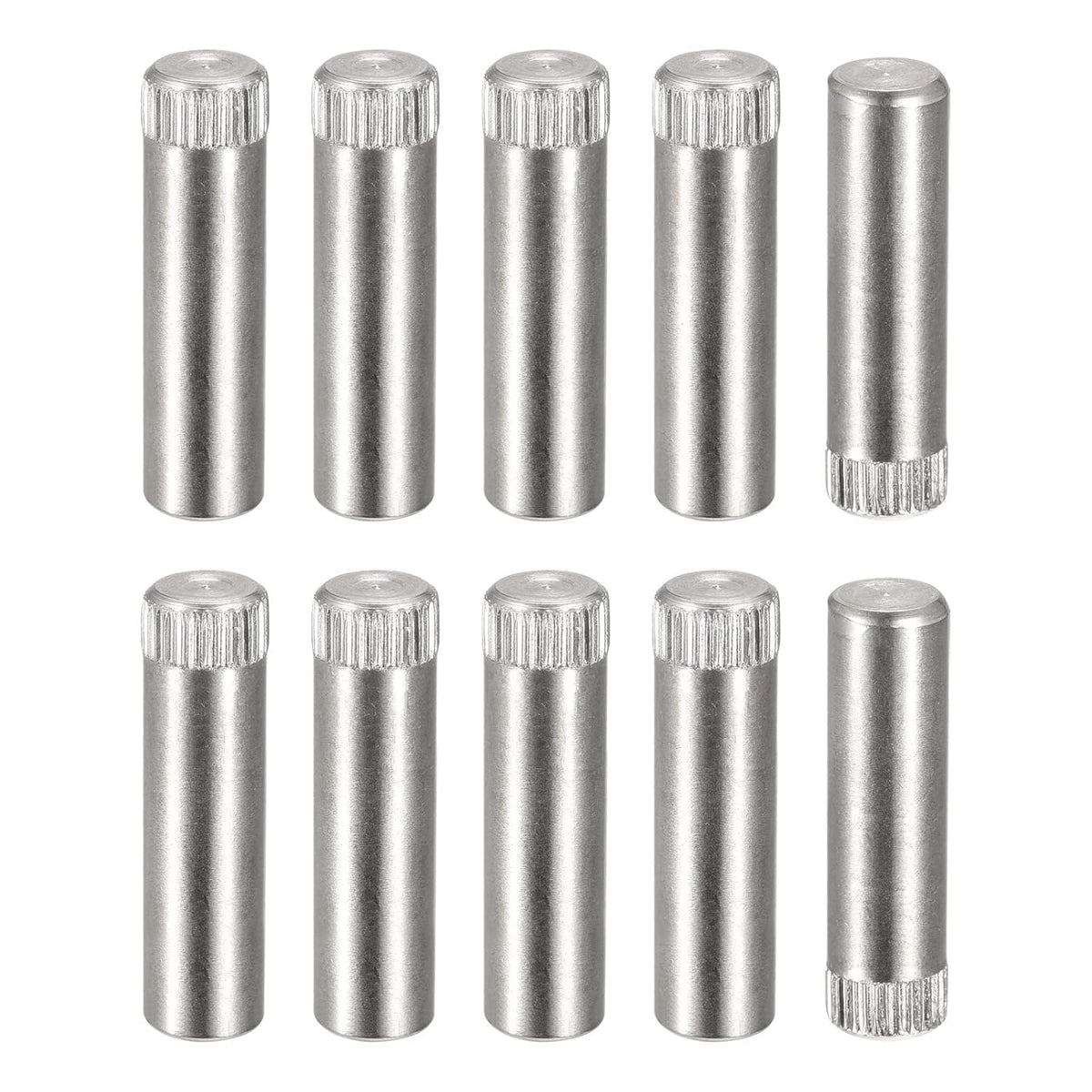 8x30mm 304 Stainless Steel Dowel Pins, 10Pcs Knurled Head Flat Chamfered End Dowel Pin, Wood Bunk Bed Shelf Pegs Support Shelves Fasten Elements