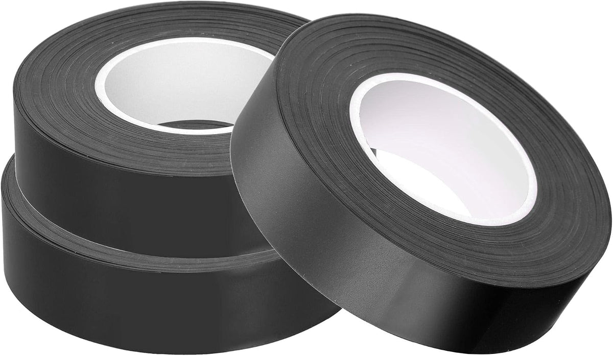 PVC Flagging Tape 20mm x 20m/65.6ft Marking Tape Non-Adhesive Black 3pcs