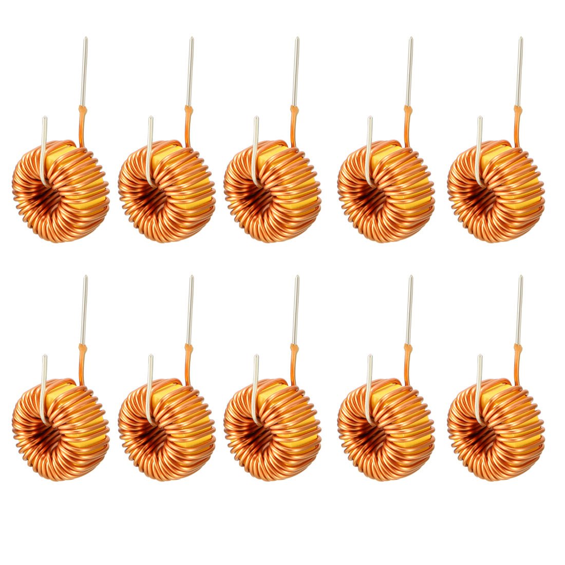 10Pcs Vertical Toroid Magnetic Inductor Monolayer Wire Wind Wound 68uH 5A Inductance Coil
