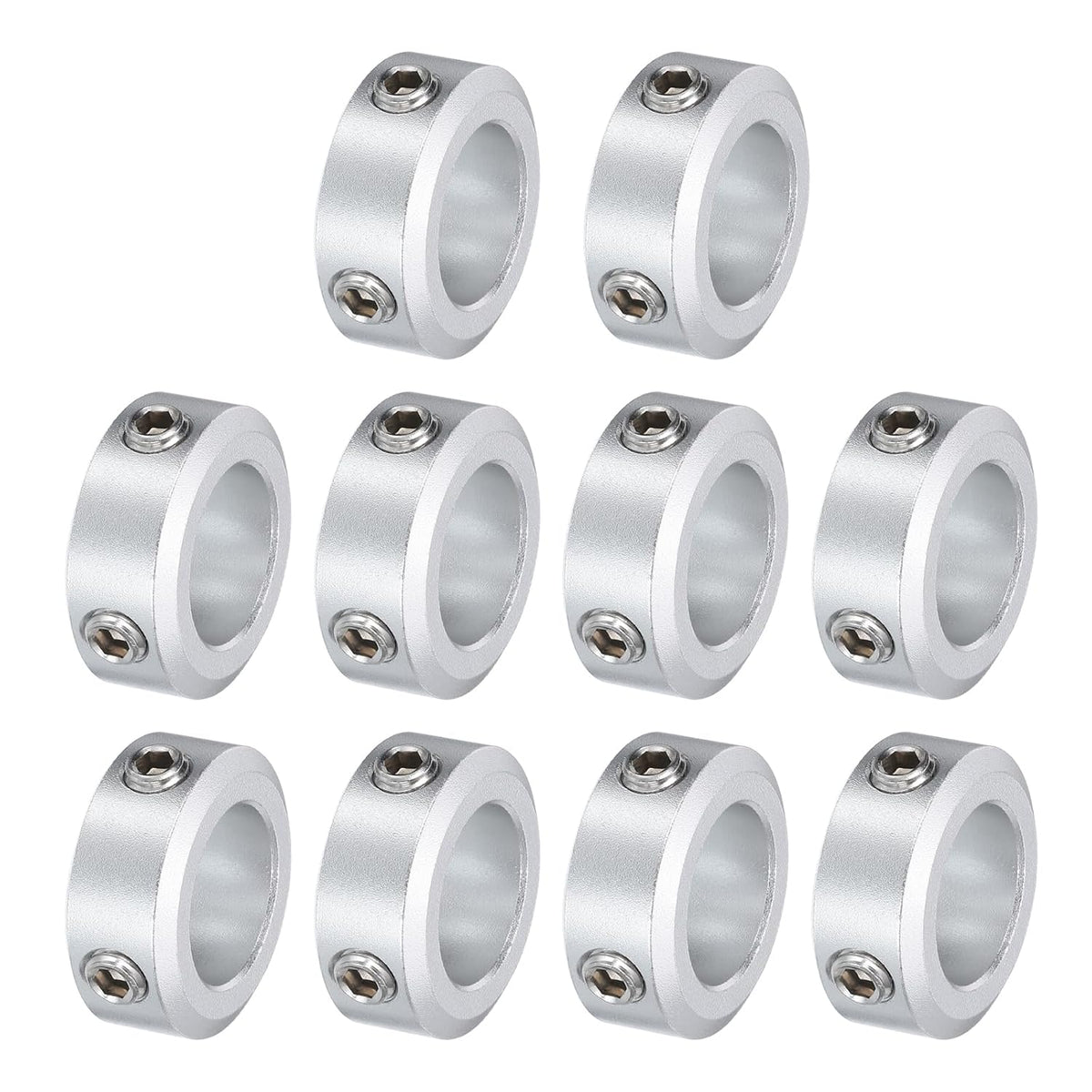 10pcs Set Screw Collars 16mm Bore, Aluminum Shaft Collars, 26mm OD and 10mm Thickness, Set Screw Clamp Collar, Stop Collar for Linear Rod Shaft Guide