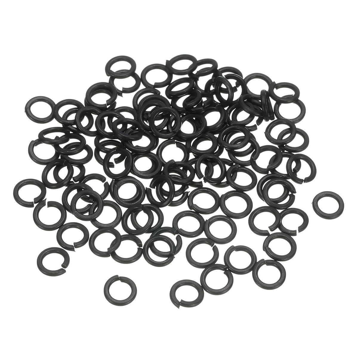 Split Lock Washer, M3 304 Stainless Steel Spring Lock Washer 100pcs, Black