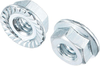 #10-24 Serrated Flange Hex Lock Nuts, Carbon Steel Zinc Plated 50pcs