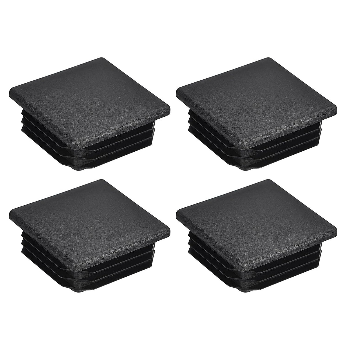 4Pcs 50mmx50mm(1.97inch) Plastic Tubing Plug Square Post End Caps for Handrail Stair Newel Guardrail Tube Black