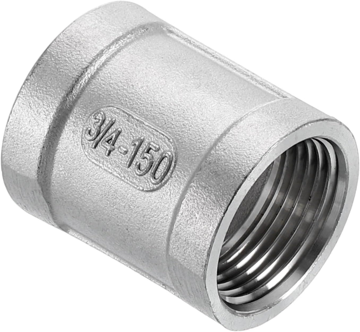 3/4" NPTx1-7/16" 304 Stainless Steel Cast Pipe Fittings, Coupling Pipe Connector Adapter Pipe Connection Accessories for Plumbing Industrial and Residential, Silver