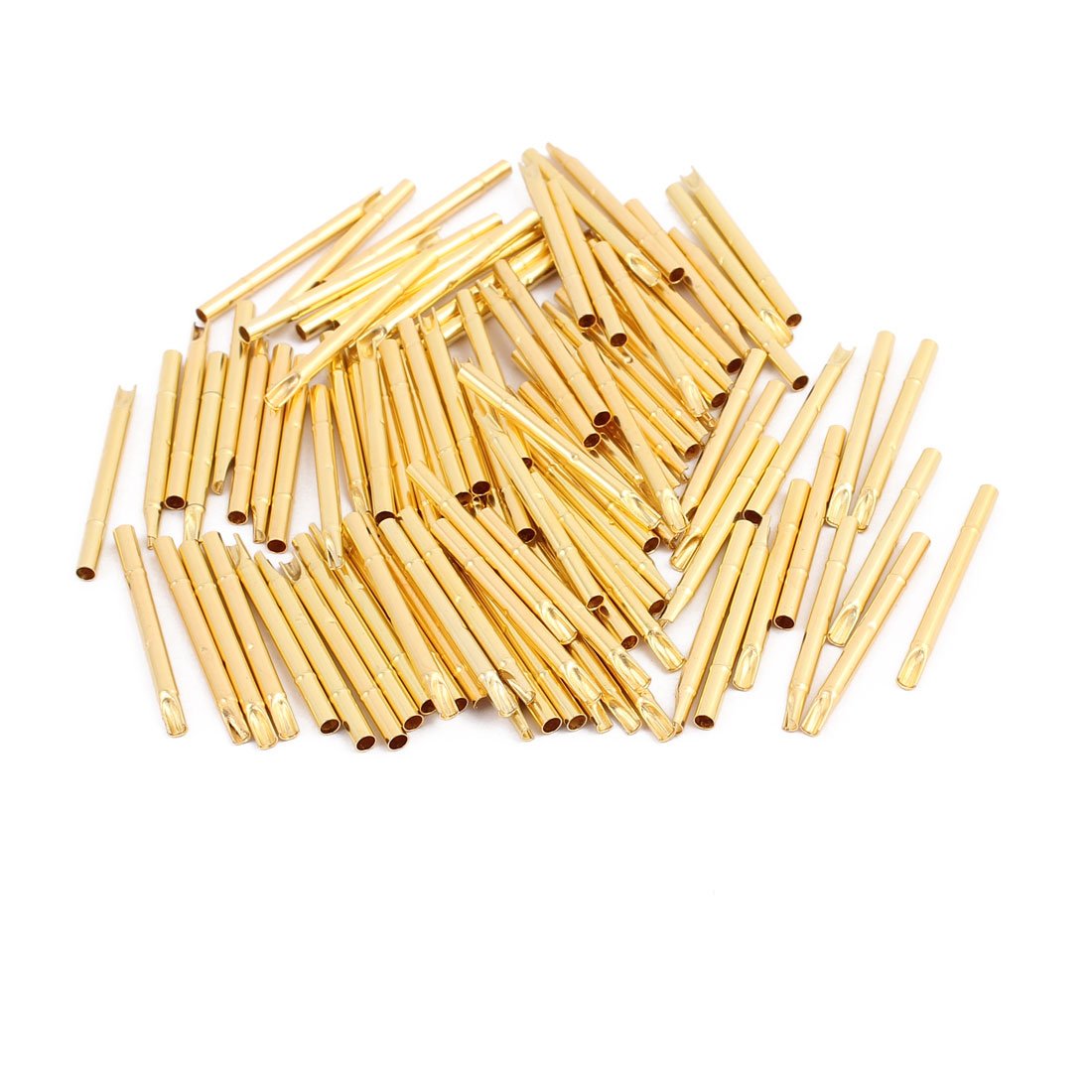 100pcs R125-4S 2.36mm Dia 30mm Length Metal Test Probe Needle Cover Gold Plated