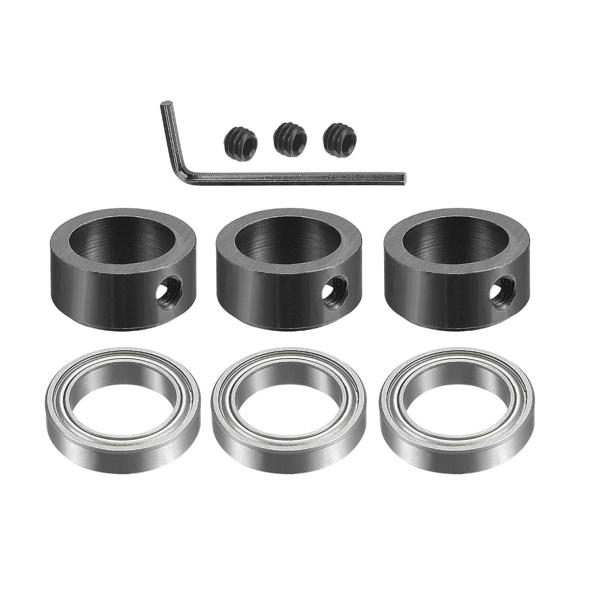 3pcs Bearings Accessory Kit, Fit for 1/2" Shank Router Bit, 1/2" I.D. 3/4" OD Ball Bearing