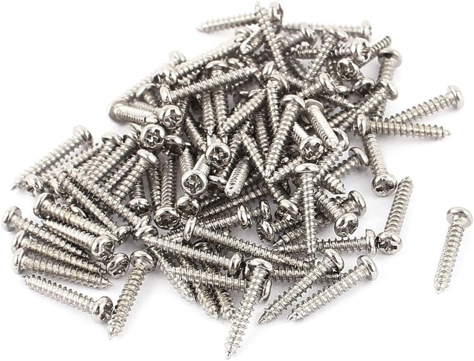 100pcs M2 x 12mm Stainless Steel Cross pan Head Self Tapping Screws Bolts