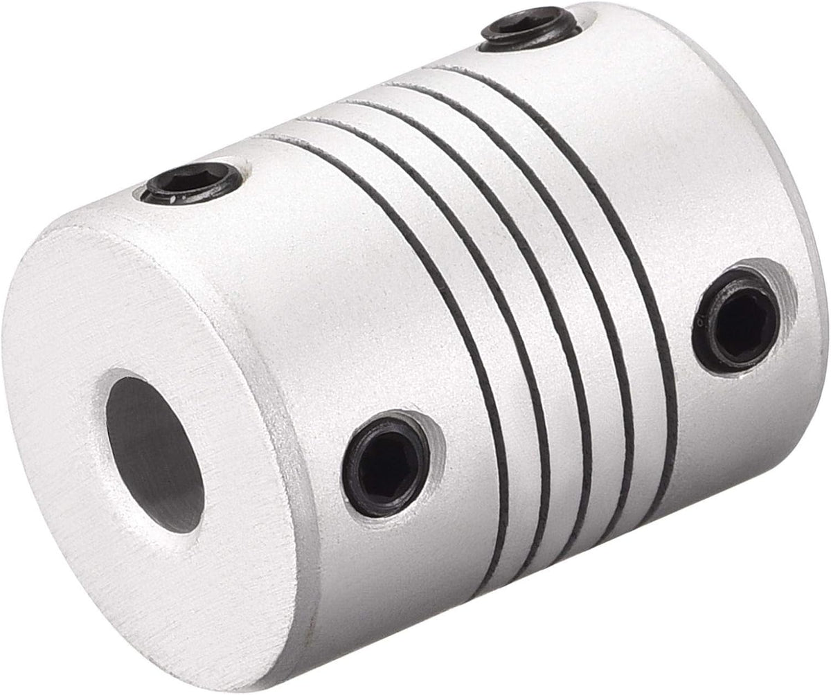 8mm to 9mm Aluminum Alloy Shaft Coupling Flexible Coupler Motor Connector Joint L25xD19 Silver