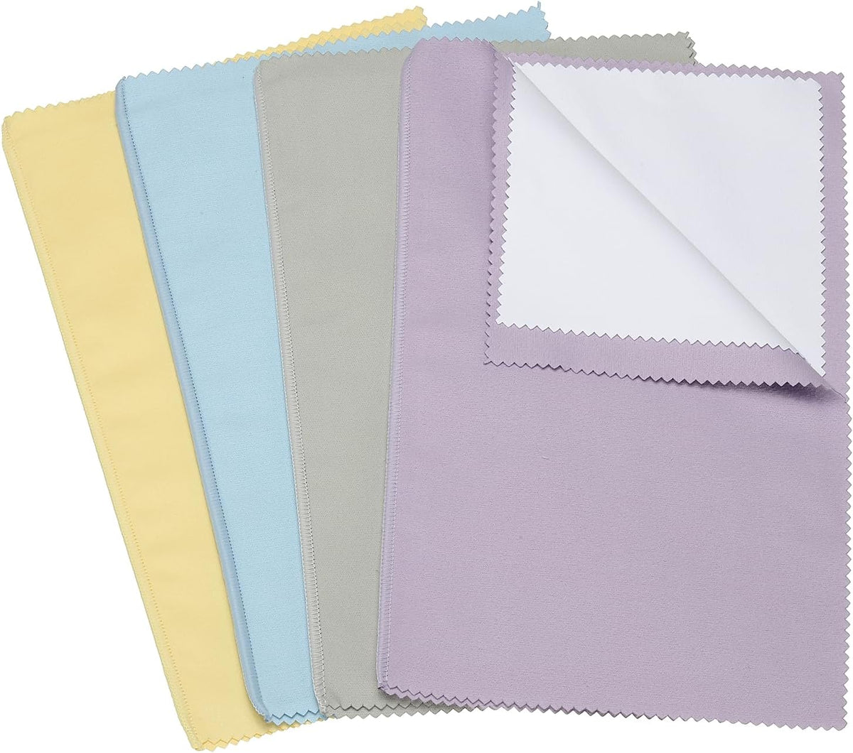 13x10" Large Jewelry Cleaning Cloth, 3 Pcs Double-Sided Multi-Layer Cotton Polishing Cloth for Silver Gold Brass Jewelry, Multicolor