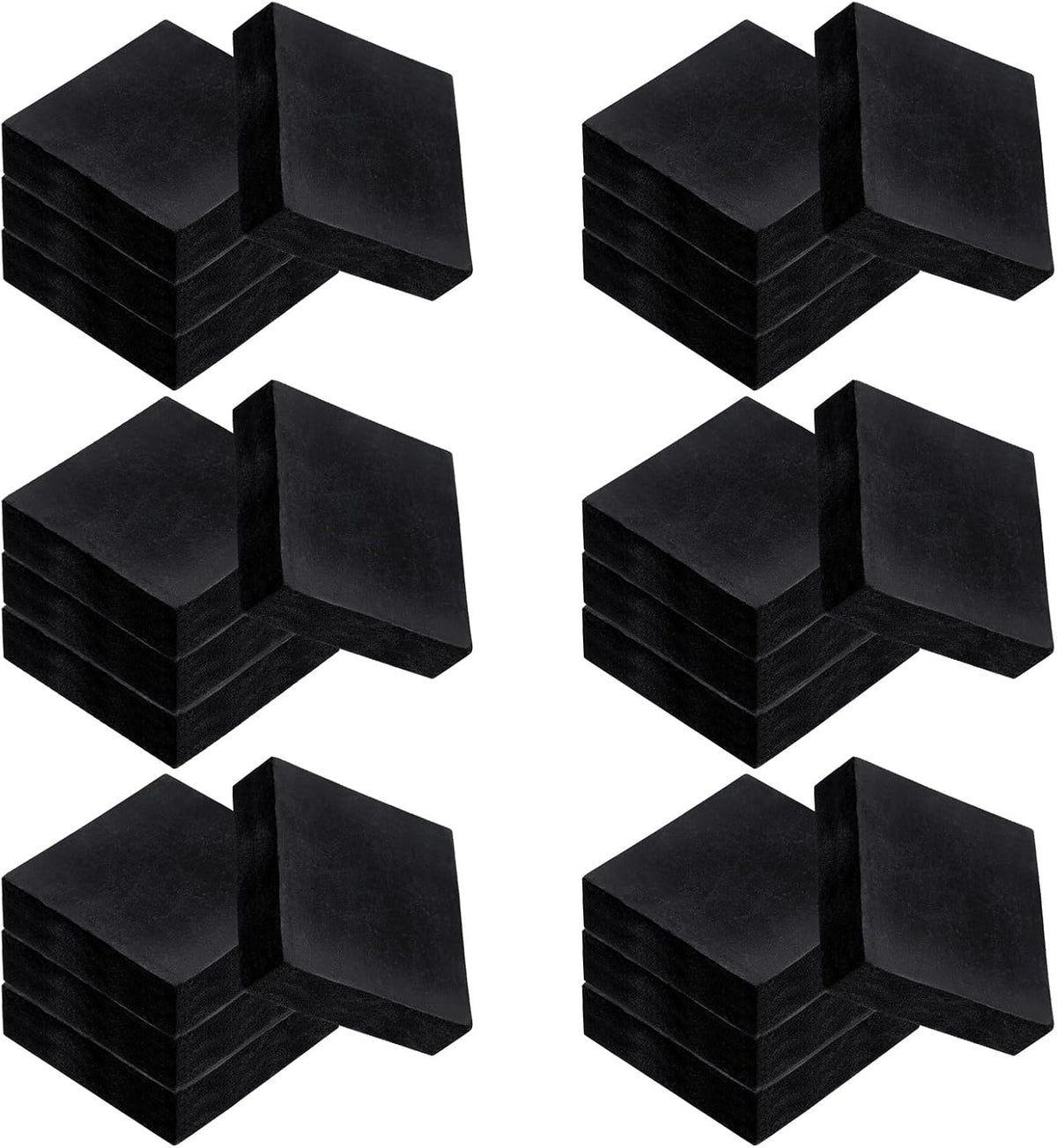 24Pcs Rubber Anti Vibration Pads, 2" x 2" x 0.6" Square Rubber Shock Absorbing Washer Pads, Non-Skid Protector Mat for Washer Dryer Air Conditioner Compressor