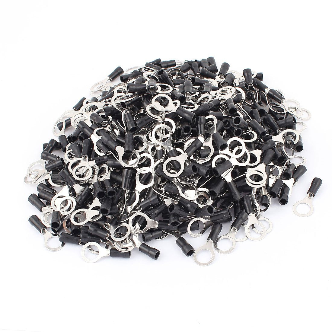 Connector Pre-Insulated Ring Terminal with 500 Piece, RV1.25-8 for AWG22-16 Wire