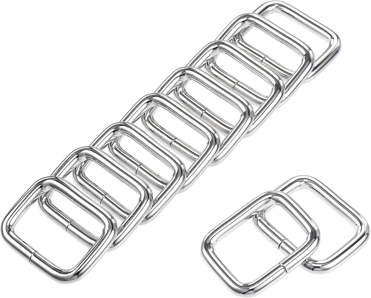 Metal Rectangle Ring Buckles 26x19mm for Bags Belts DIY Silver Tone 30pcs