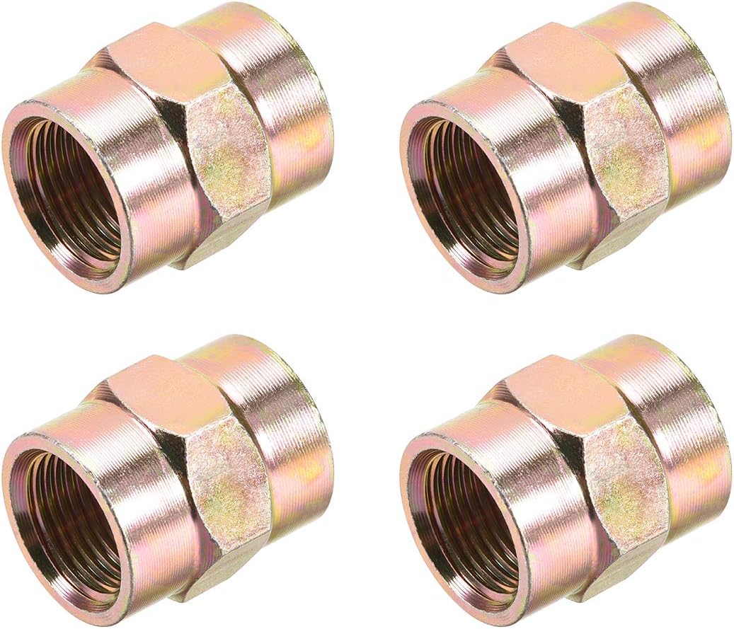 Pipe Fitting Connector Straight Hex Nipple Coupling 3/8 PT Female Thread Hydraulic Adapter 4pcs