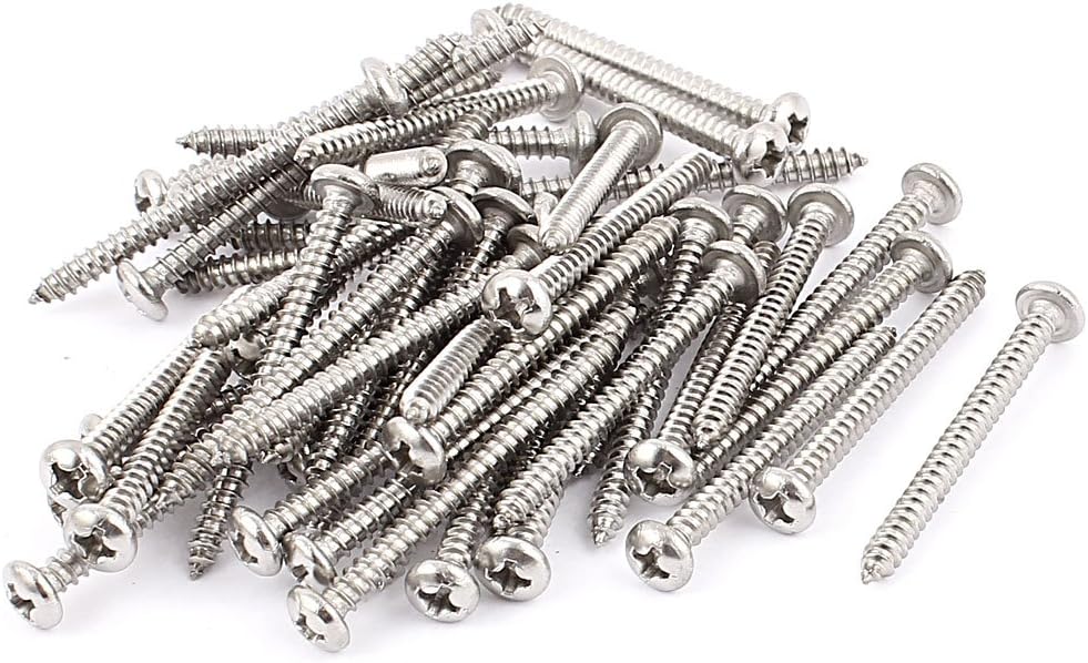 3.5mm x 40mm Phillips Pan Head Self Tapping Screw Fasteners 50 Pcs