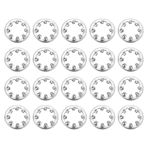 100Pcs 10# Internal Tooth Lock Washer, 304 Stainless Steel Multi-Tooth Star Washer Locking Fastener, Silver Tone
