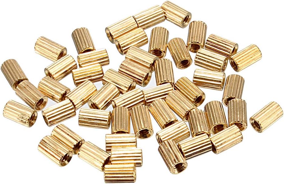 50pcs Brass Round Straight PCB Pillar Female Thread Standoff Spacer M2x3x5mm