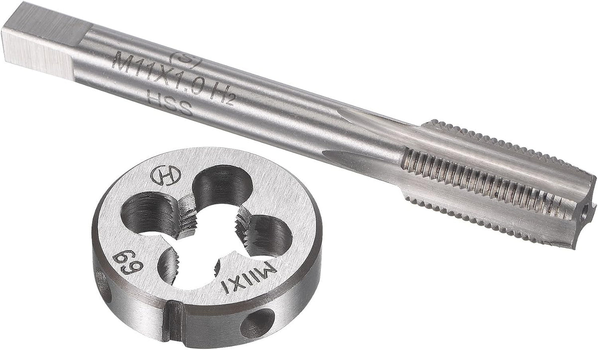 M11 x 1mm Metric Tap and Die Set, Machine Thread Screw Tap with Round Threading Die, Tap & Die Kit for Nut Screw Bolt Thread Repair