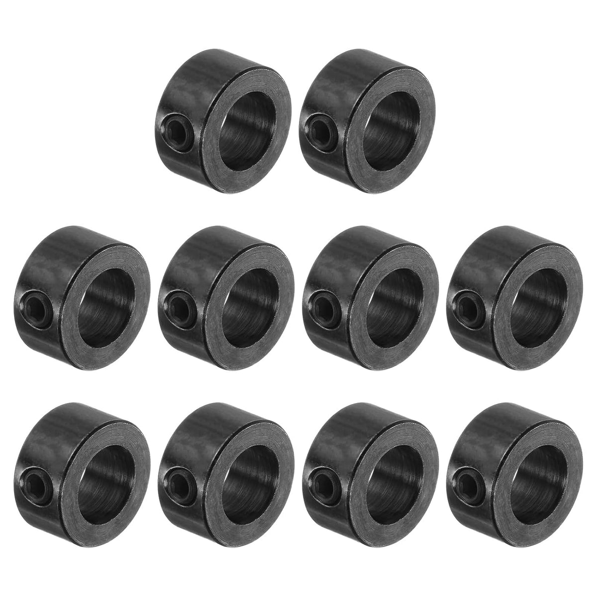 10pcs Set Screw Collars 8mm ID Shaft Collars, 14mm OD, Gear Stopper Wheel Collar, Black