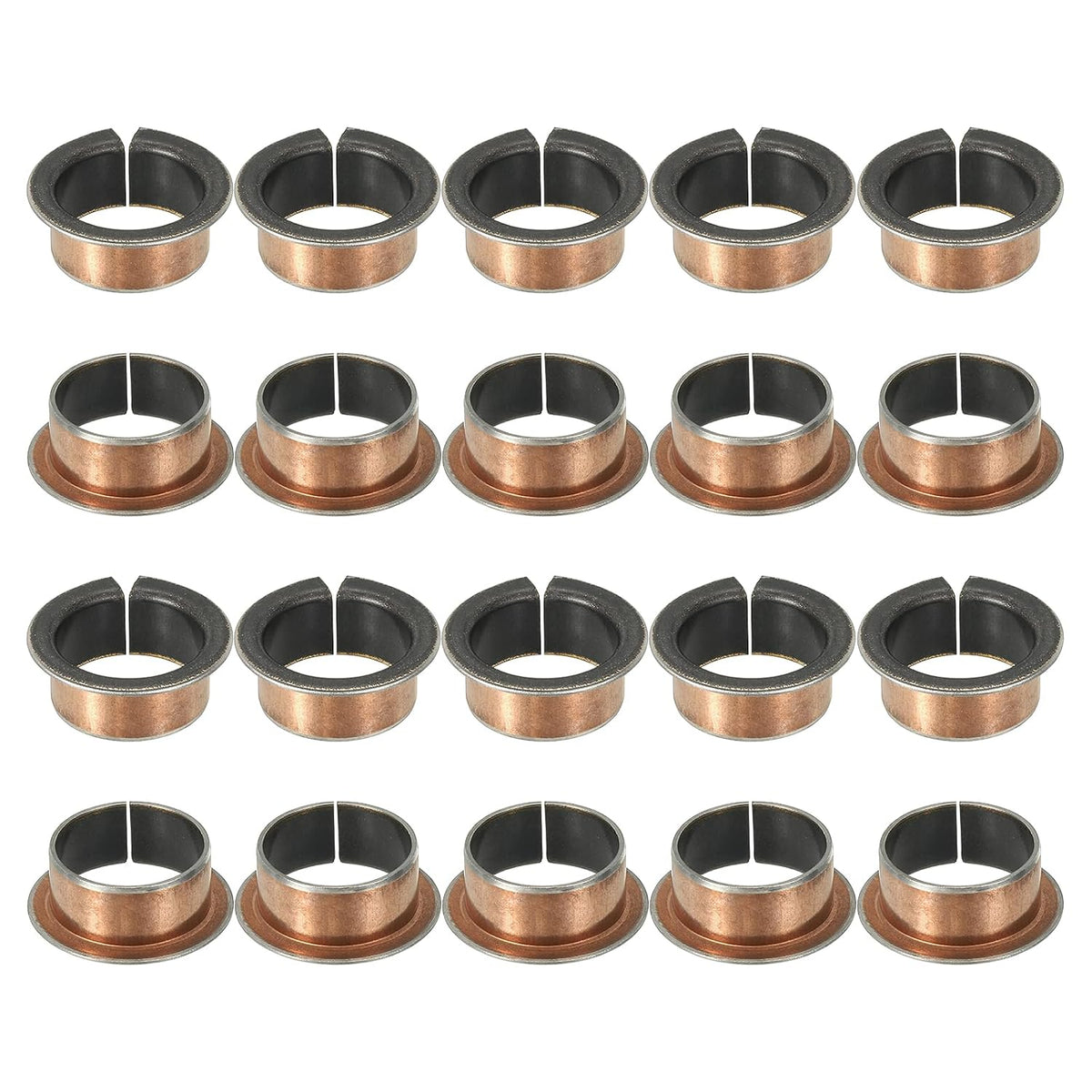 20Pcs Flanged Sleeve Bearing, 18mm Bore x 20mm OD x 10mm Length, 26 x 1.0mm Flange Dia x t Sintered Bronze Bushings Self-Lubricating Bearings for Industrial Equipment