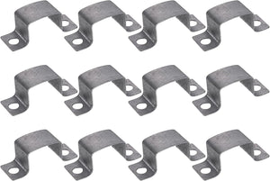 12Pcs 43x34 mm U Shaped Connector Bracket, Square Tube Strap Clamp Galvanized Steel Pipe Clamp Wood Deck Fence Post Tie for Water Pipes Stairs Railing Installation, Silver