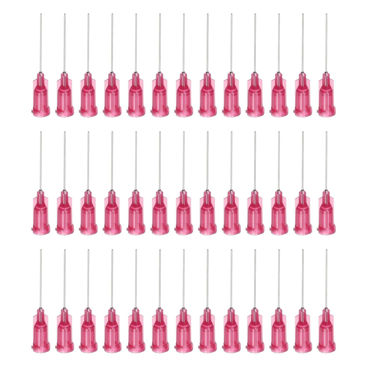 Industrial Blunt Tip Needle 25G 1 Inch Length with Luer Lock Screw Interface Connector, Dispensing Needle for Liquid Glue Gun, 40 Pcs (Red)
