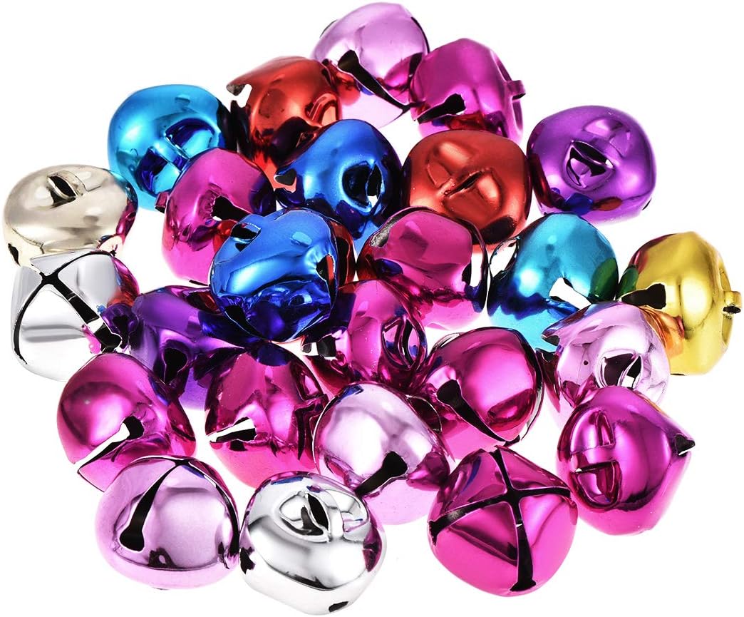 DIY Small Bells, 25mm/0.98-Inch 40pcs, Craft Bells Bulk DIY Bells for Christmas Festival Decoration Party Home, Multicolor