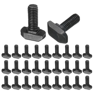 30pcs M6x16mm t Slot Drop-in Bolt, Carbon Steel Hammer Head Bolts t Shape Stud Sliding Screw for European Standard 30 Series Aluminum Profile