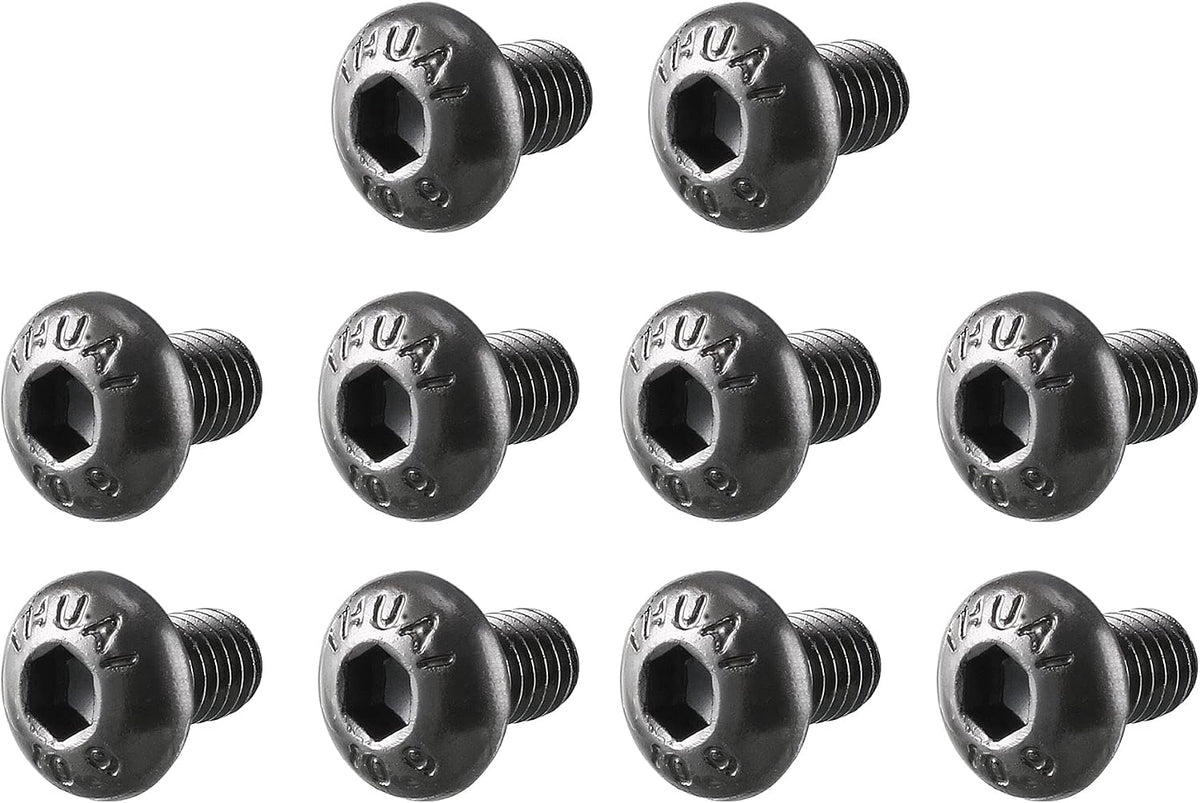 M3x5mm Button Head Hex Socket Cap Screw Bolt Black 100pcs