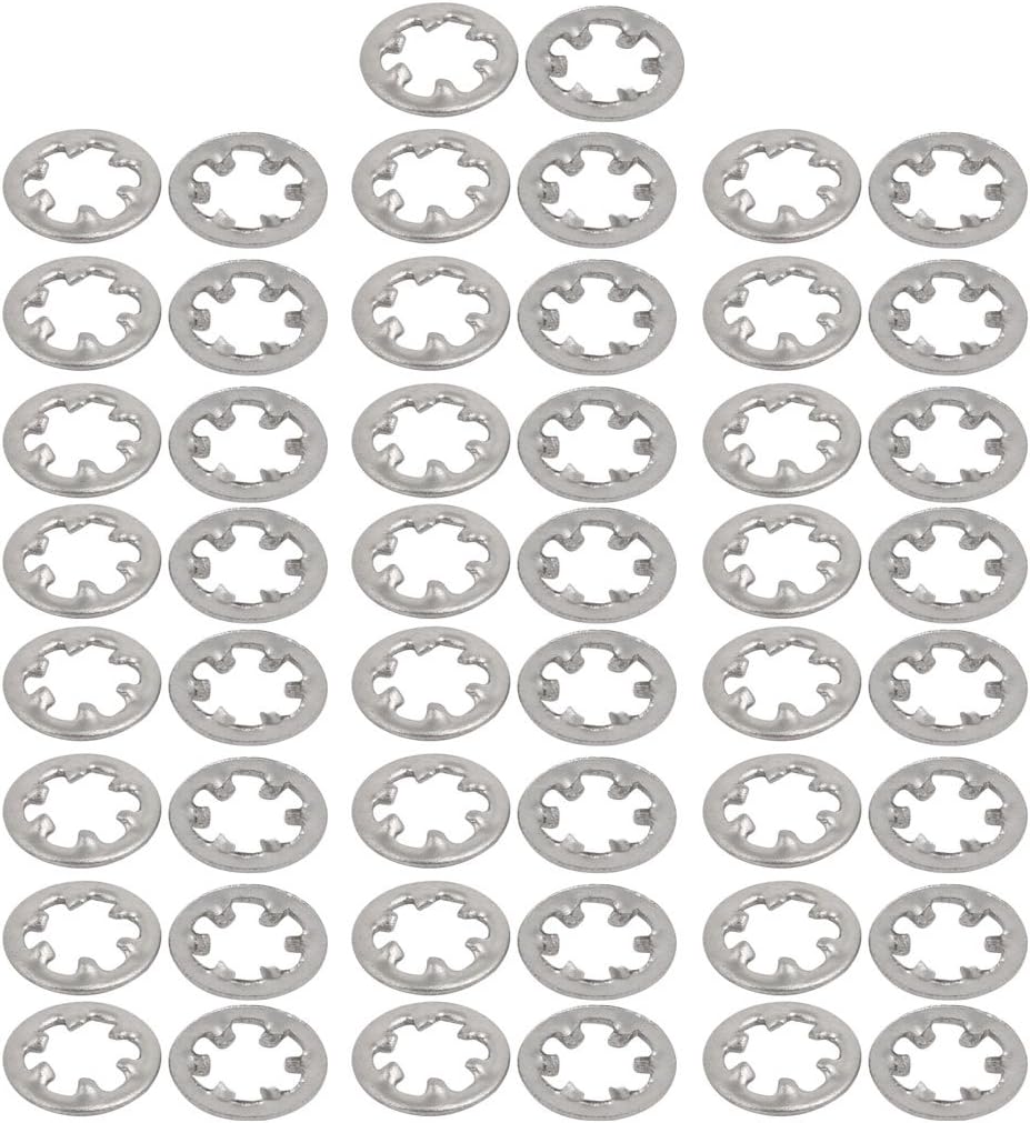 3mm Inner Dia Stainless Steel Internal Tooth Lock Washer Silver Tone 50pcs
