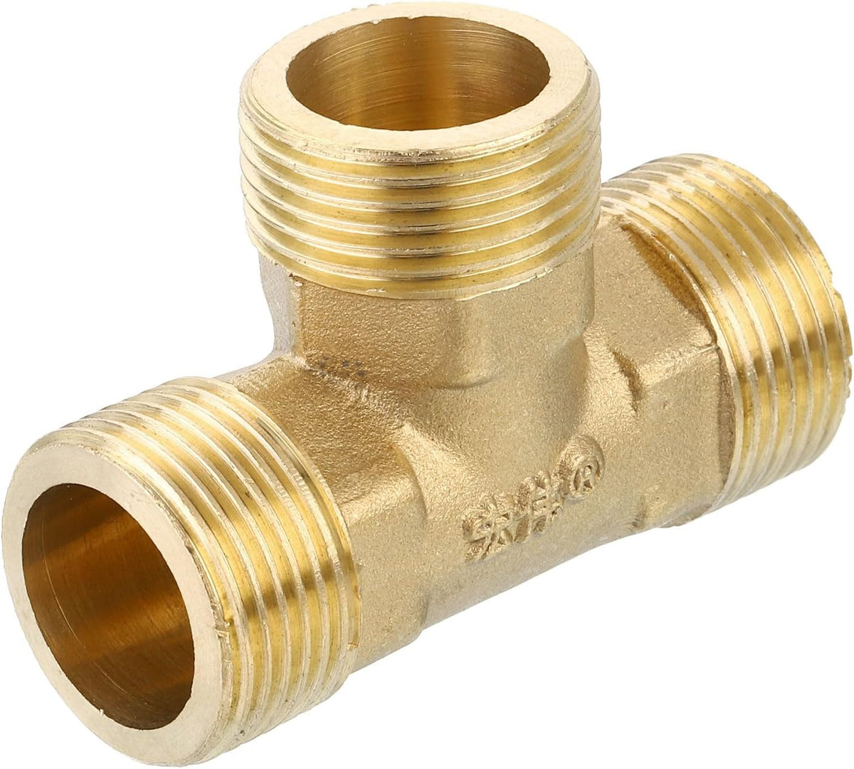 Brass Tee Pipe Fitting, G3/4" x G3/4" x G3/4" 3 Way T-Connector for Gas Transport Connect Pipelines, 1pcs