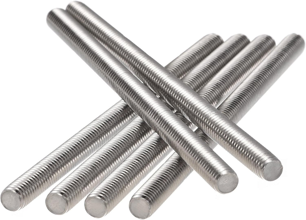 12Pcs M8 x 130mm Fully Threaded Rod 304 Stainless Steel Right Hand Threads