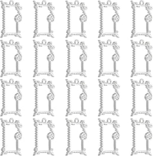 40Pcs Alloy Open Bezel Pendants, Frame Shape Open Back Hollow Frame Pendant Geometric for Resin Jewelry Making Earrings Necklace Bracelet DIY, Silver