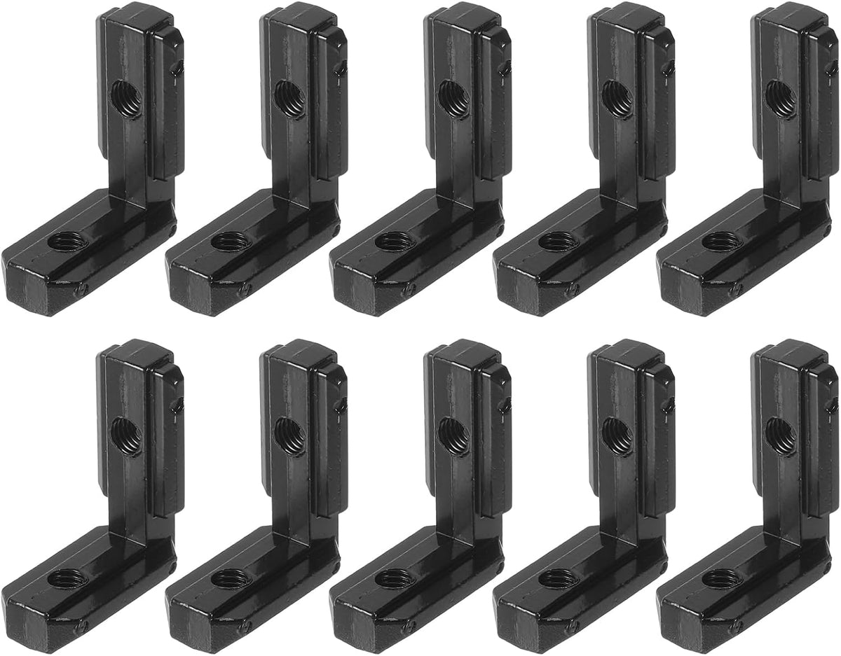 L-Shape Interior Joint Bracket, 10Pcs Inside Corner Connectors for 3030 Series Aluminum Extrusion Profile (Black)