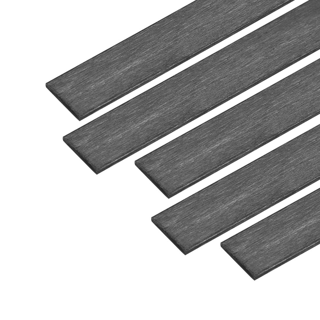 Carbon Fiber Strip Bars 0.6x5mm 200mm Length Pultruded Carbon Fiber Strips for Kites, RC Airplane 5 Pcs