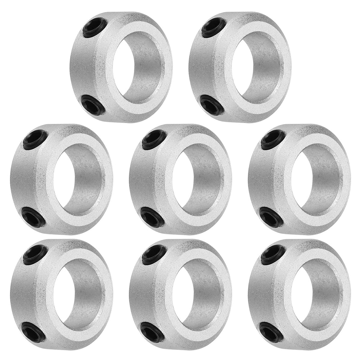 8pcs Set Screw Collars 12mm Bore, Aluminum Shaft Collars, 20mm OD and 8mm Thickness, Set Screw Clamp Collar, Stop Collar for Linear Rod Shaft Guide