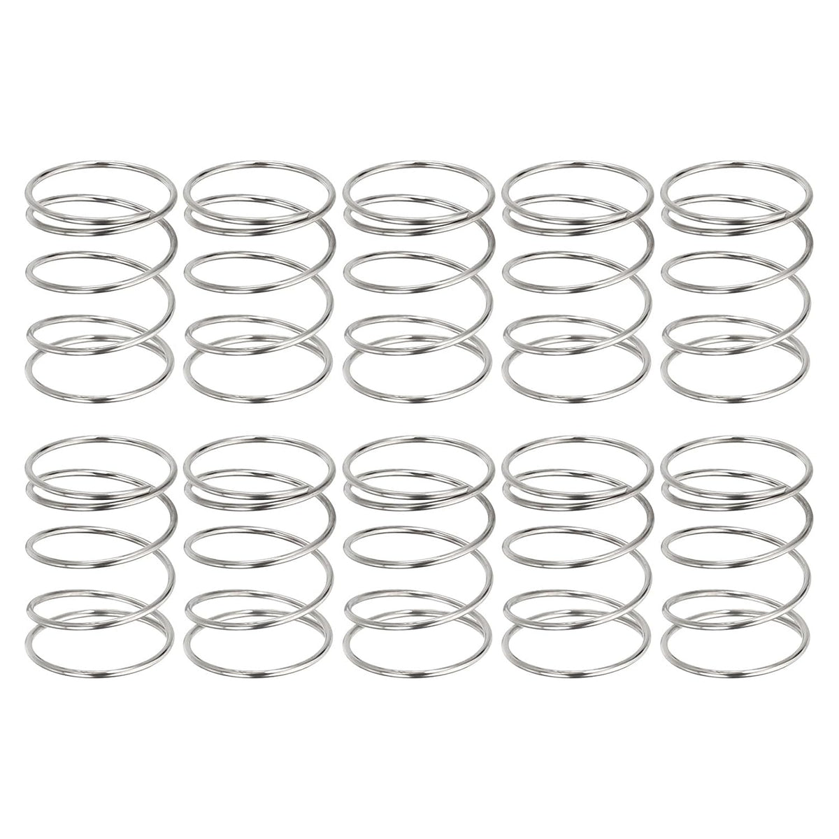10Pcs Compression Springs, 0.4mm Wire Diameter x 9mm OD x 10mm Length 304 Stainless Steel Extension Spring Ballpoint Pen Pressure Springs for Shop Home Repairs, Silver
