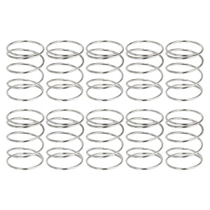 10Pcs Compression Springs, 0.4mm Wire Diameter x 9mm OD x 10mm Length 304 Stainless Steel Extension Spring Ballpoint Pen Pressure Springs for Shop Home Repairs, Silver
