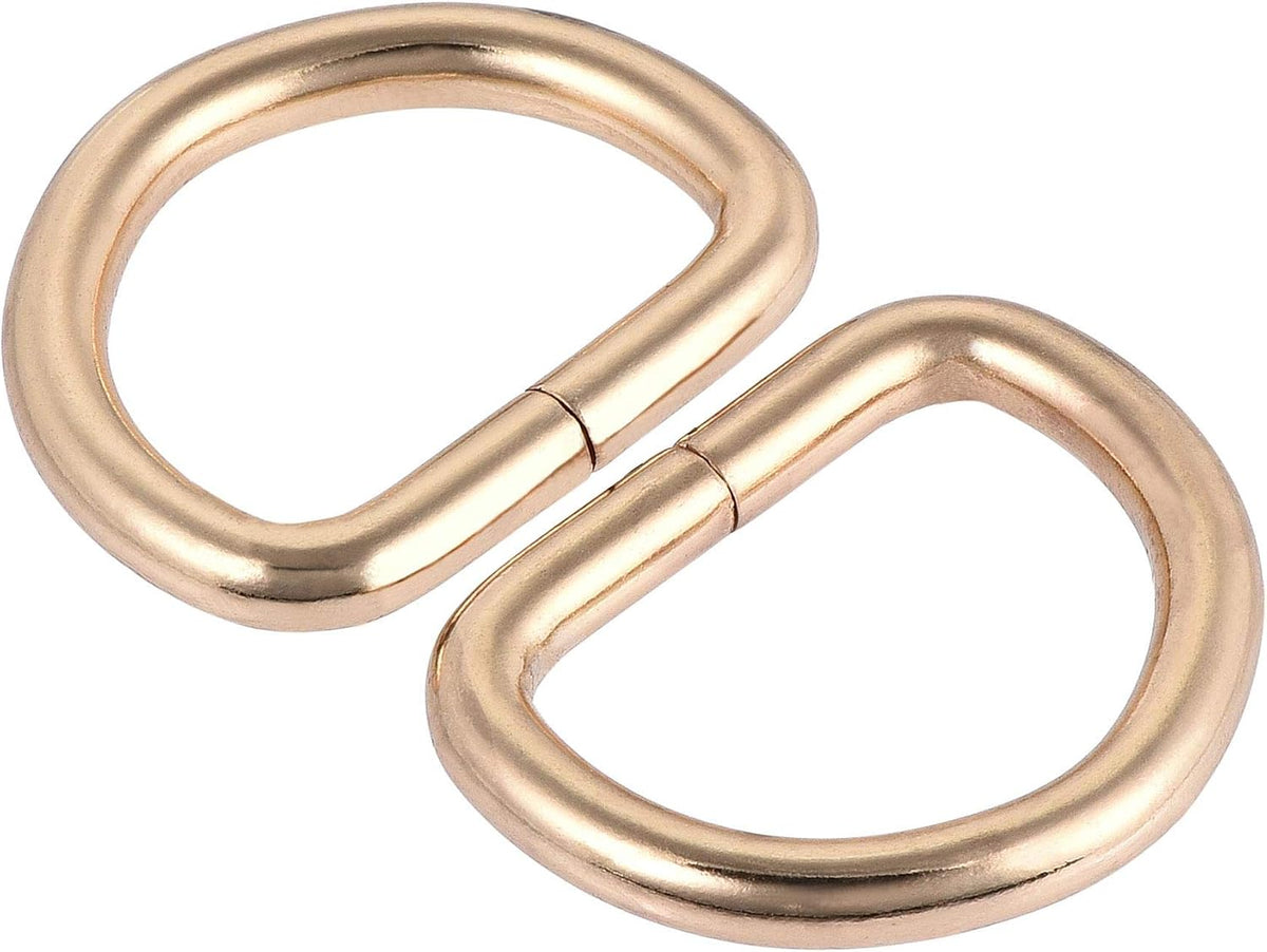 LinkMejor Metal D Ring 0.98"(25mm) D-Rings Buckle for Hardware Bags Belts Craft DIY Accessories Gold Tone 20pcs