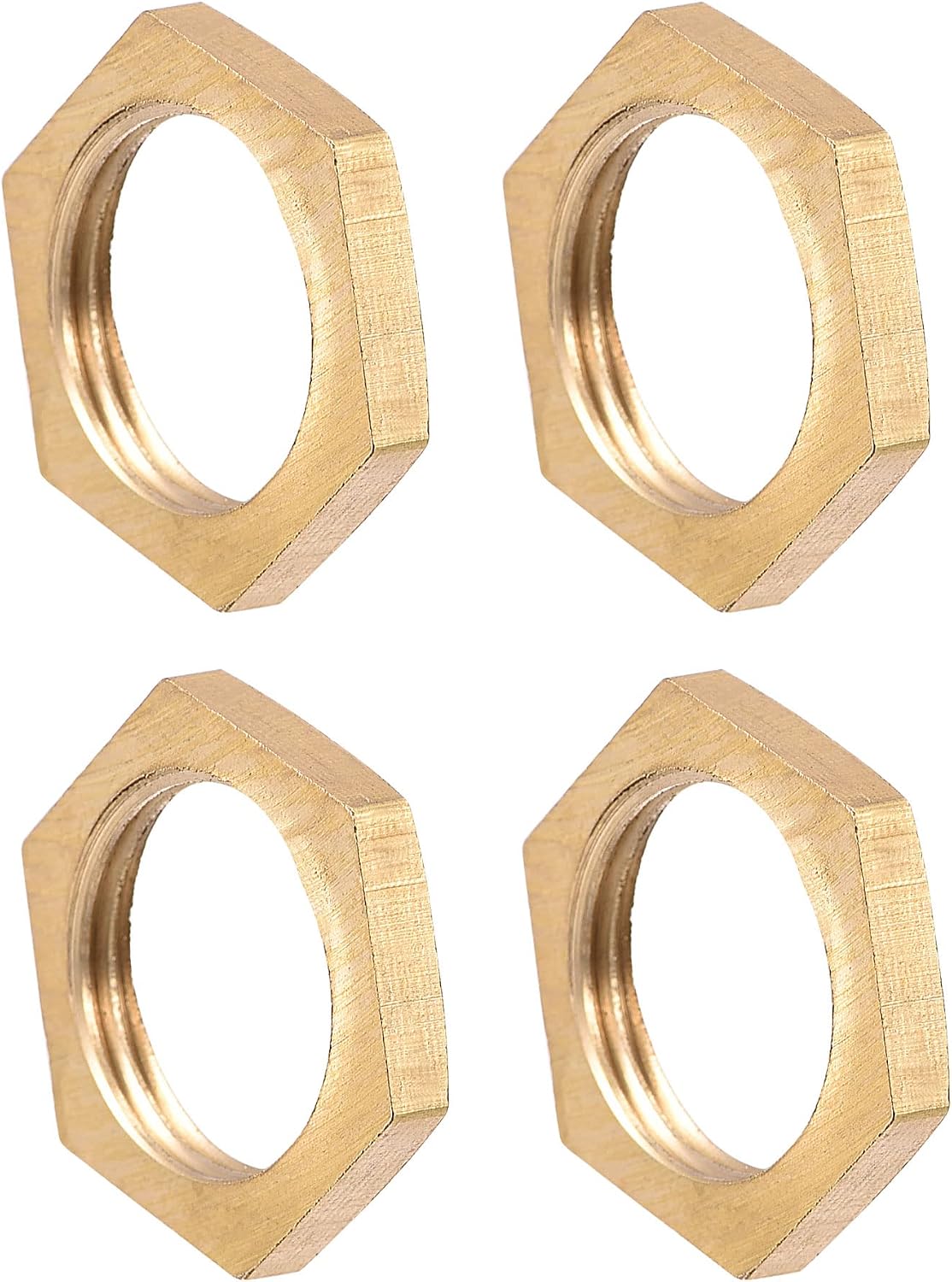 G3/8 Lock Nut, Hex Brass Female Locknut for Plumbing 4pcs