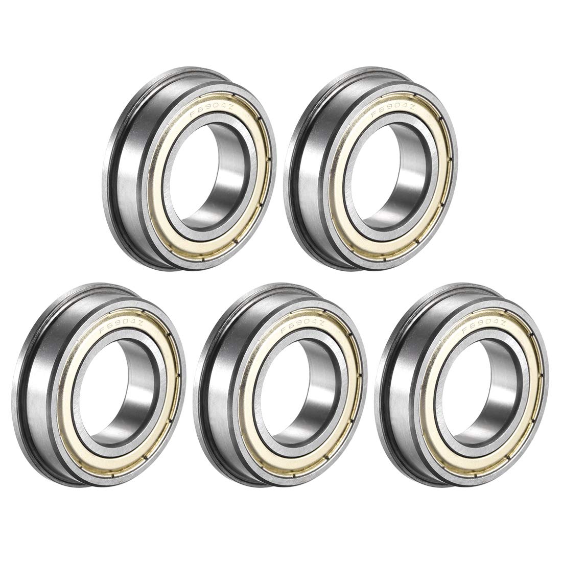 F6904ZZ Flanged Ball Bearing 20x37x9mm Double Metal Shielded (GCr15) Chrome Steel Flange Rip Bearings 5pcs
