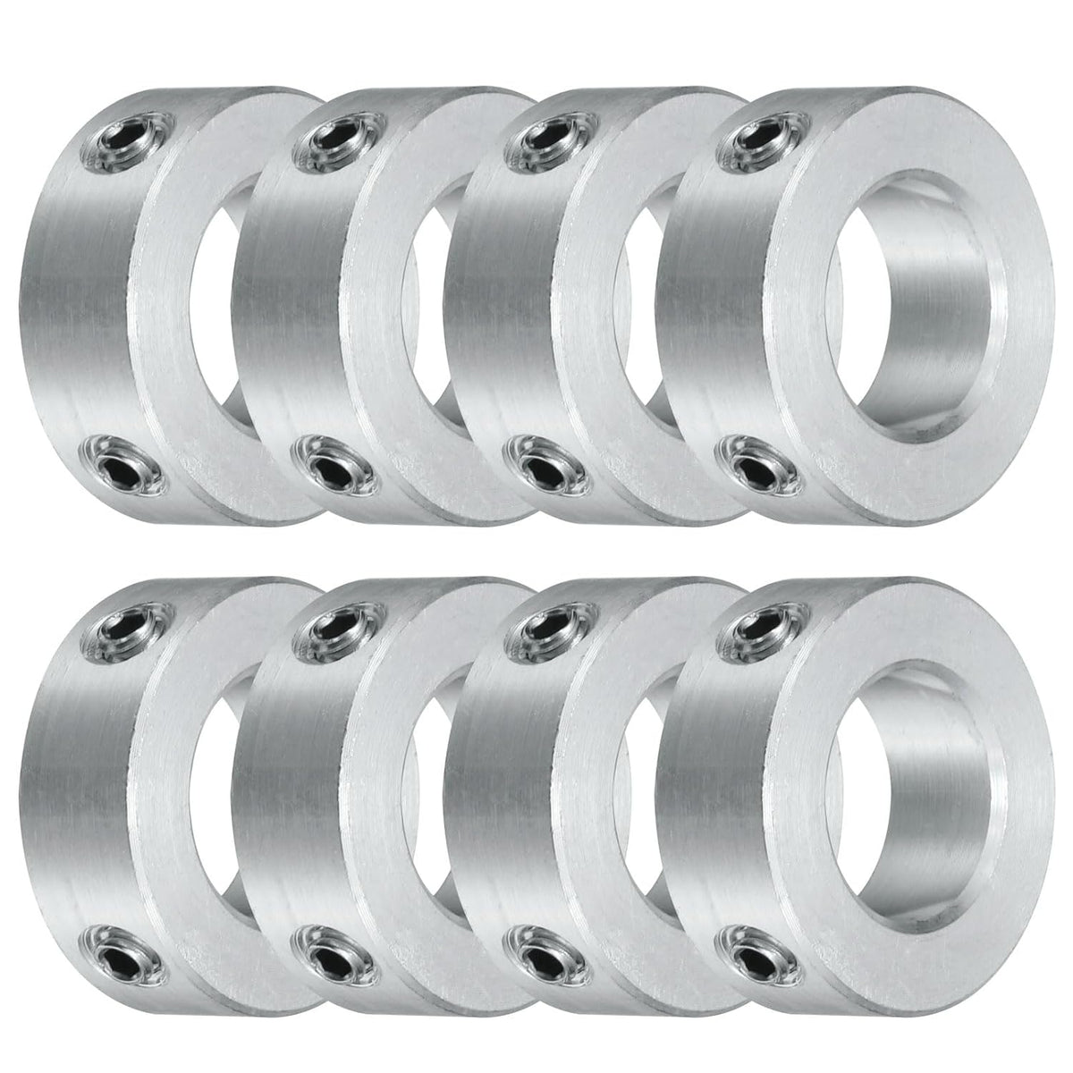 8pcs Set Screw Collars 14mm Bore, Aluminum Shaft Collars, 25mm OD and 9mm Thickness, Set Screw Clamp Collar, Stop Collar for Linear Rod Shaft Guide
