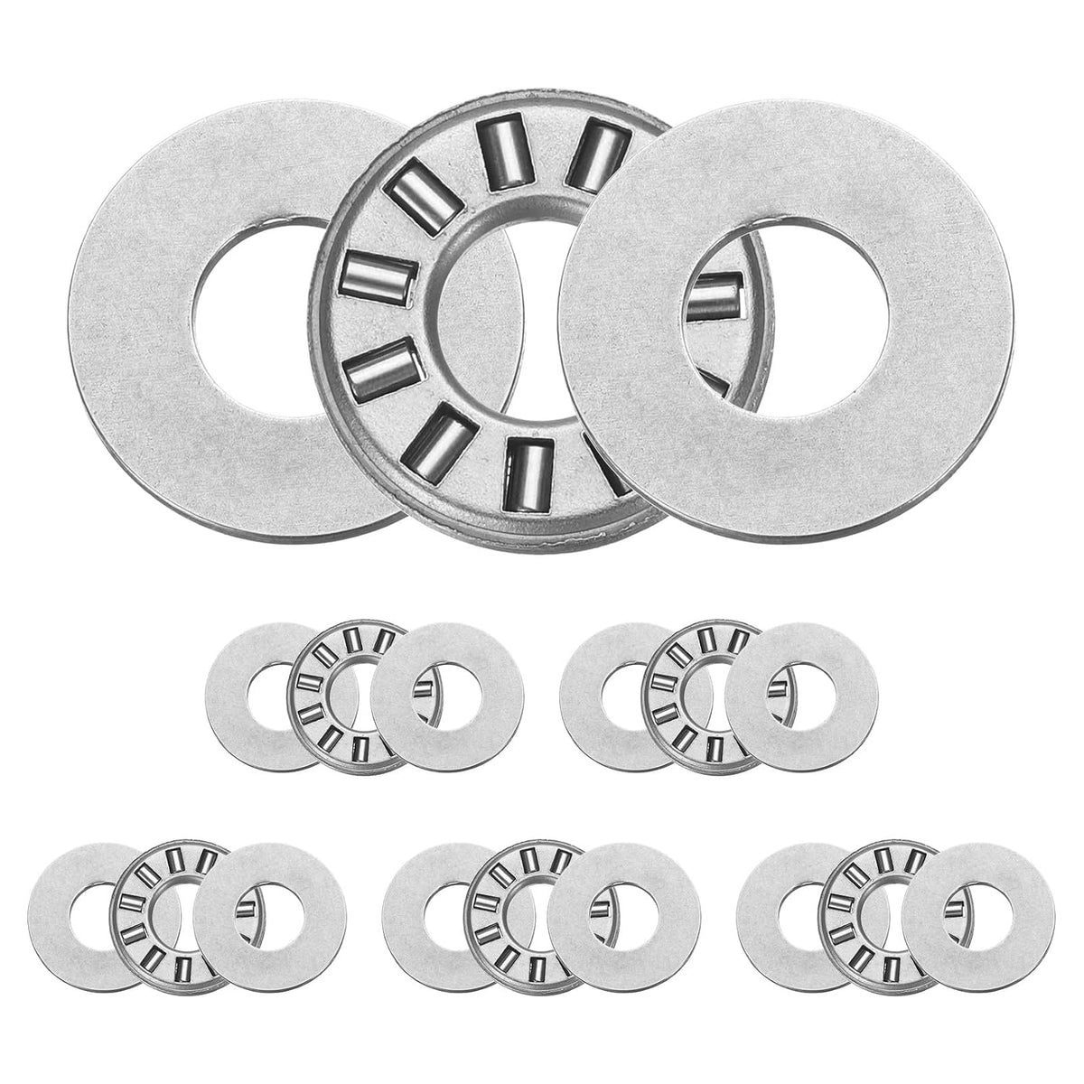 6 Sets NTA1018+2TRA Thrust Needle Roller Bearings with Washers, 5/8 x 1-1/8 x 5/64 inch Chrome Steel Needles Roller Bearing, P5 (ABEC 5)