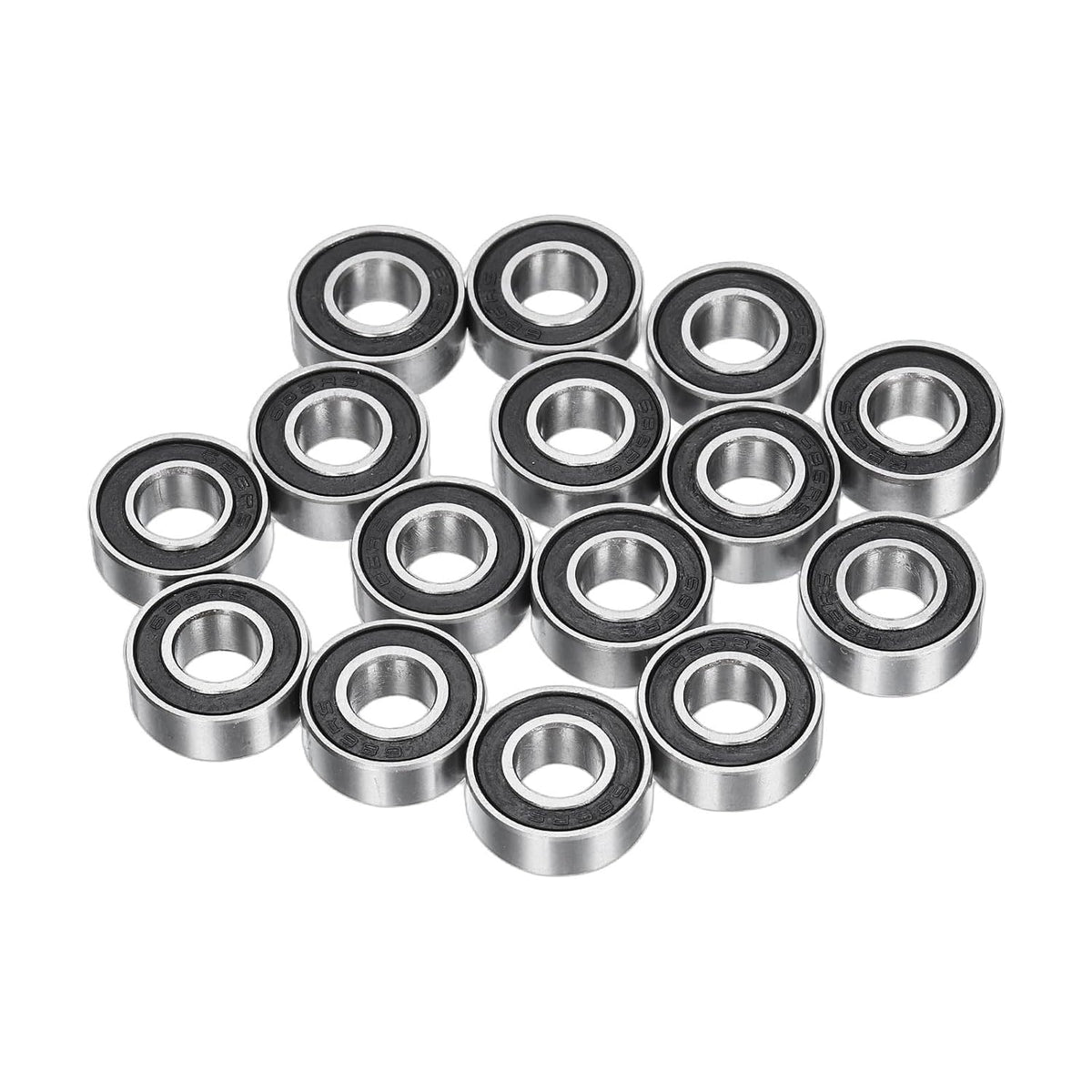 15pcs 686-2RS Miniature Deep Groove Ball Bearings 6x13x5mm Double Sealed Bearings (Black) for Electric Motor, Home Appliances, Machinery, (ABEC 3)