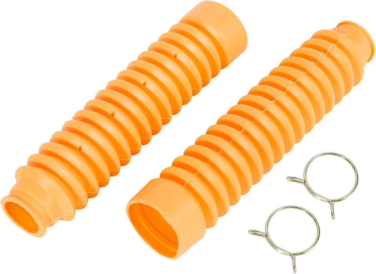 2pcs Orange 15 Knots Shockproof Shock Absorbers Boot Dust Cover for Motorcycle