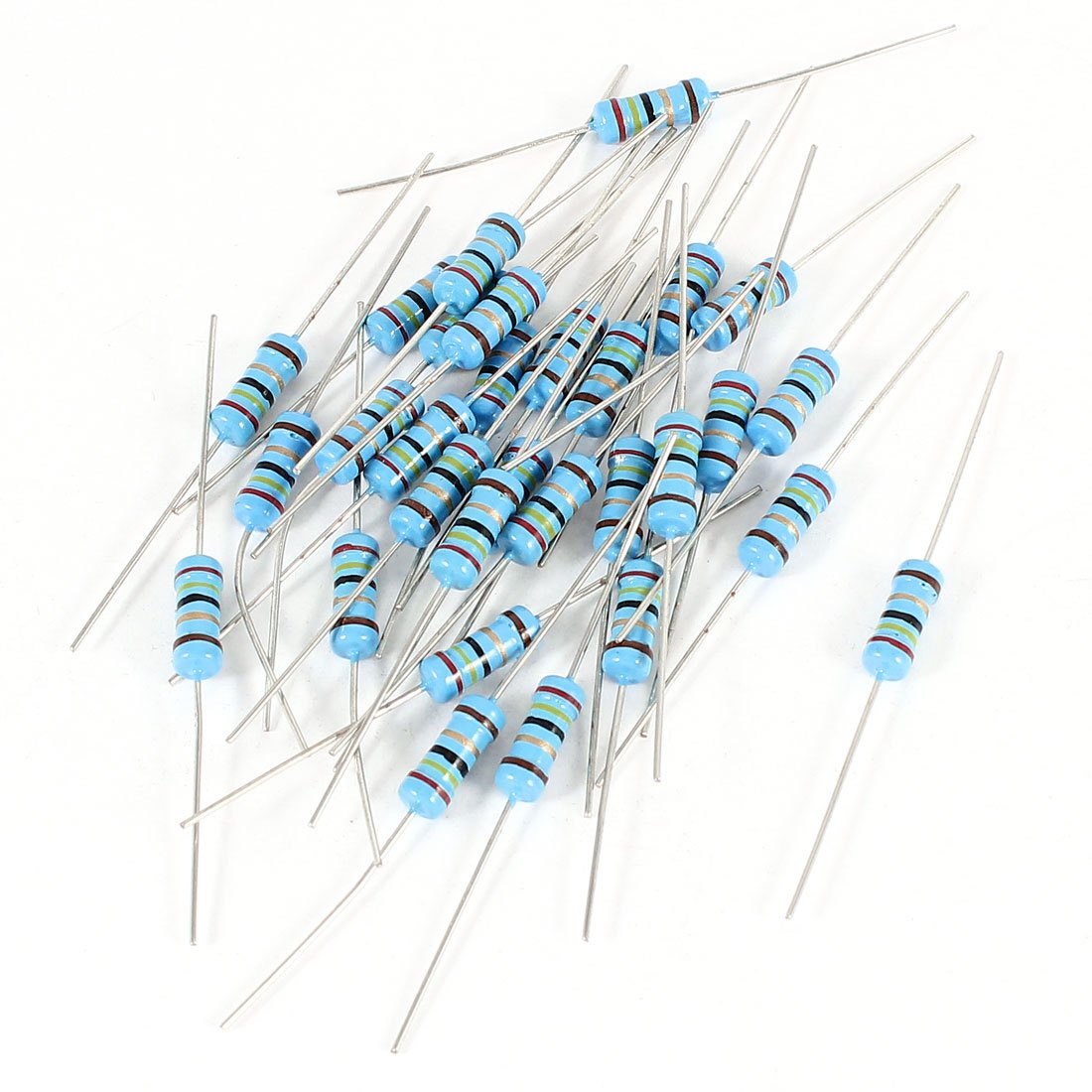 1W 1% Tolerance 24 Ohm Flameproof Axial Metal Film Resistor 30Pcs