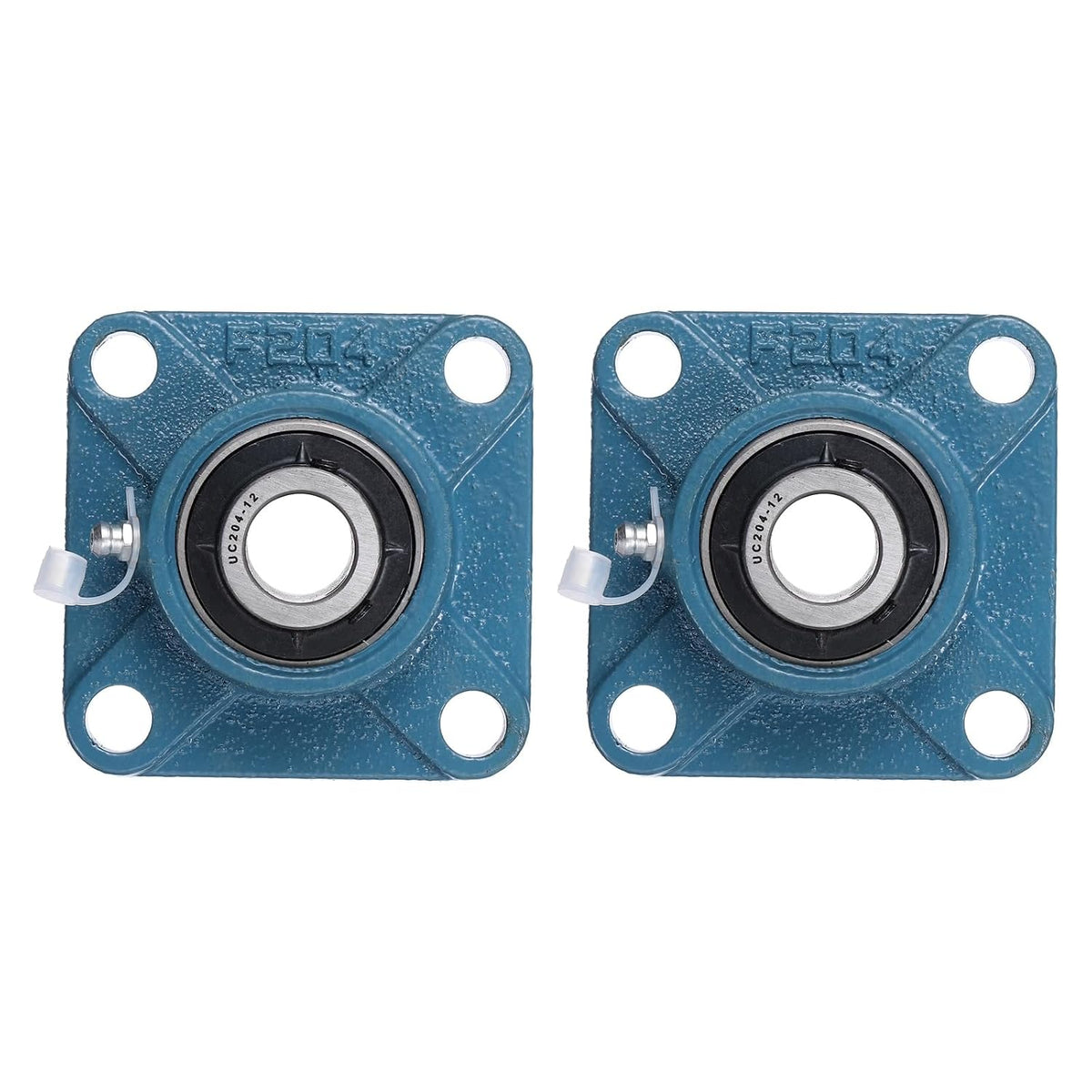2 Pcs UCF-204-12 Pillow Block Bearings 3/4 Inch Bore Self Alignment Chrome Steel Bearing Units, 4-Bolt Square Flange Mounted, Solid Base