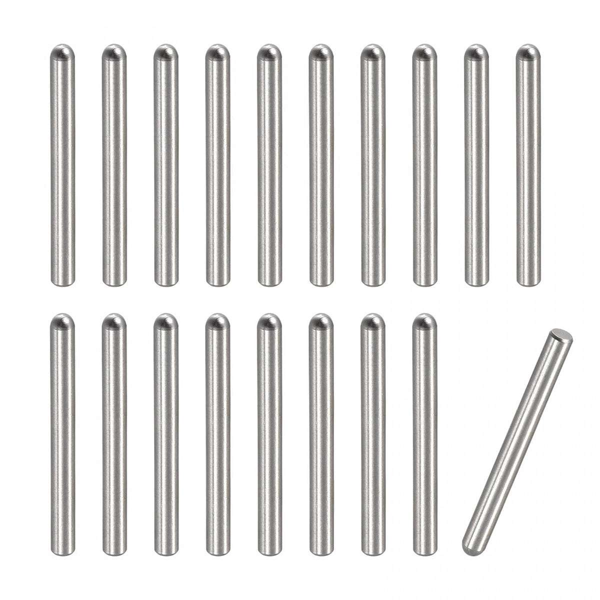 2x25mm Dowel Pins, 20pcs 304 Stainless Steel Round Head Flat Chamfered End Dowel Pin Bunk Bed Pins Shelf Pegs Support Shelves Fasten Elements